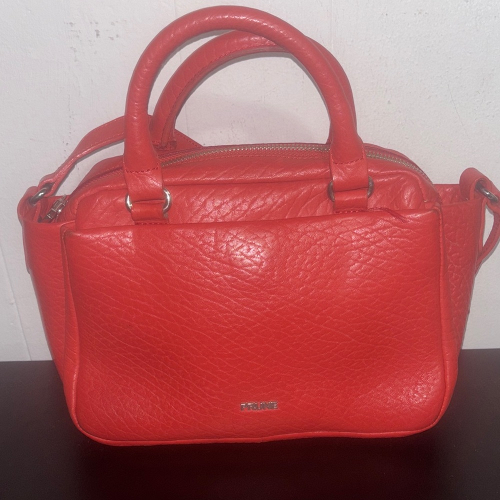 Prune Red Leather Handbag